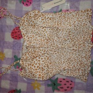 URBAN Romantics Animal Print Smocked Top